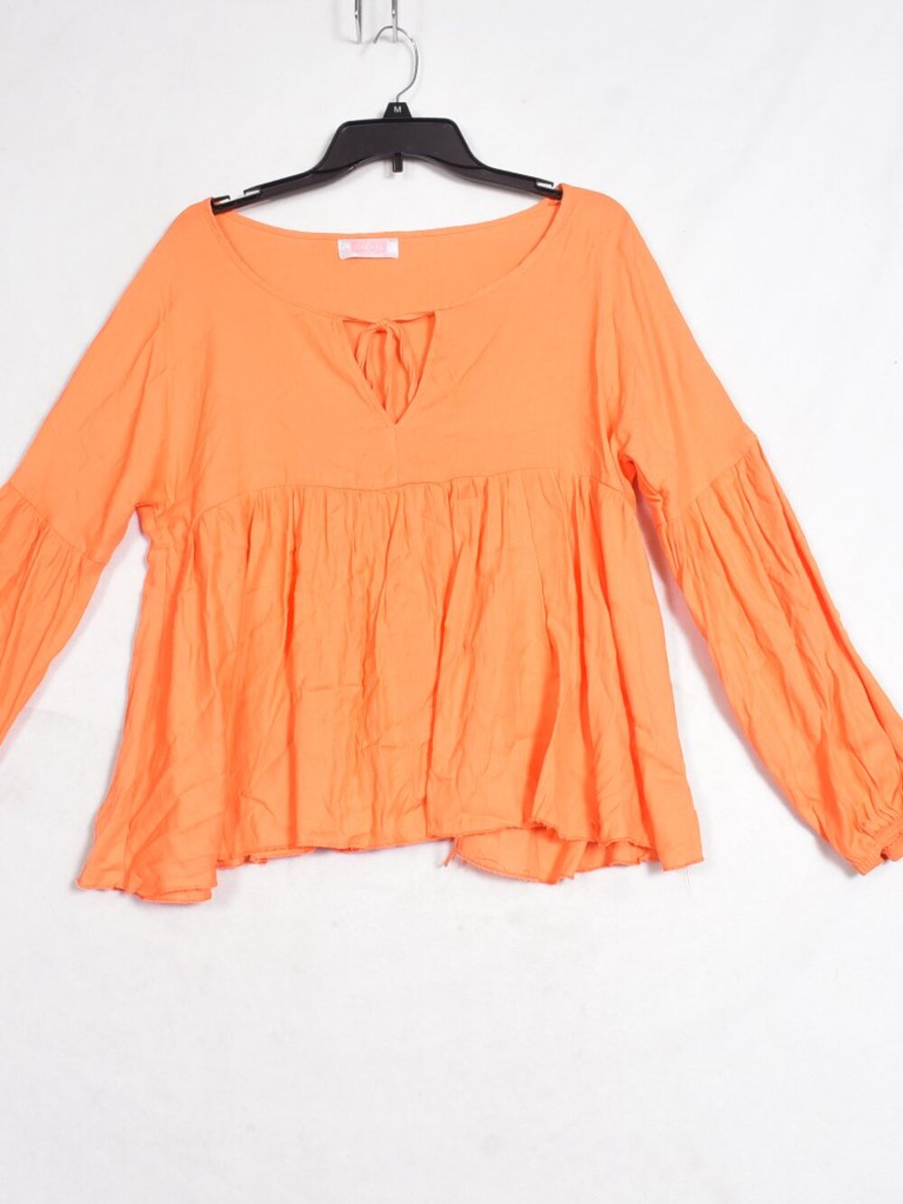 C+D+M Women's Orange Shirt Peasant Blouse No Size Tag Large See Photos
